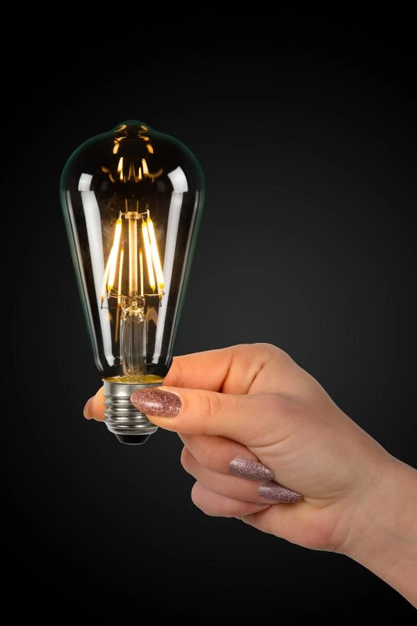 Lucide ST64 Class B - Glühfadenlampe - Ø 6,4 cm - LED Dim. - E27 - 1x7W 2700K - Transparent - Atmosphäre 1